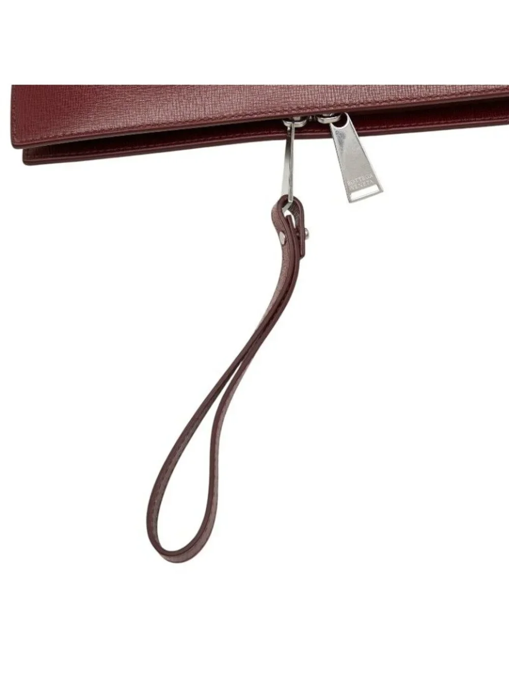 Bottega Veneta Zip Around Clutch Bordeaux Leather